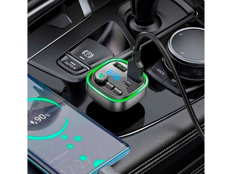 FM Модулятор BOROFONE BC48 2USB/1Type-C/18W/QC3.0 черный