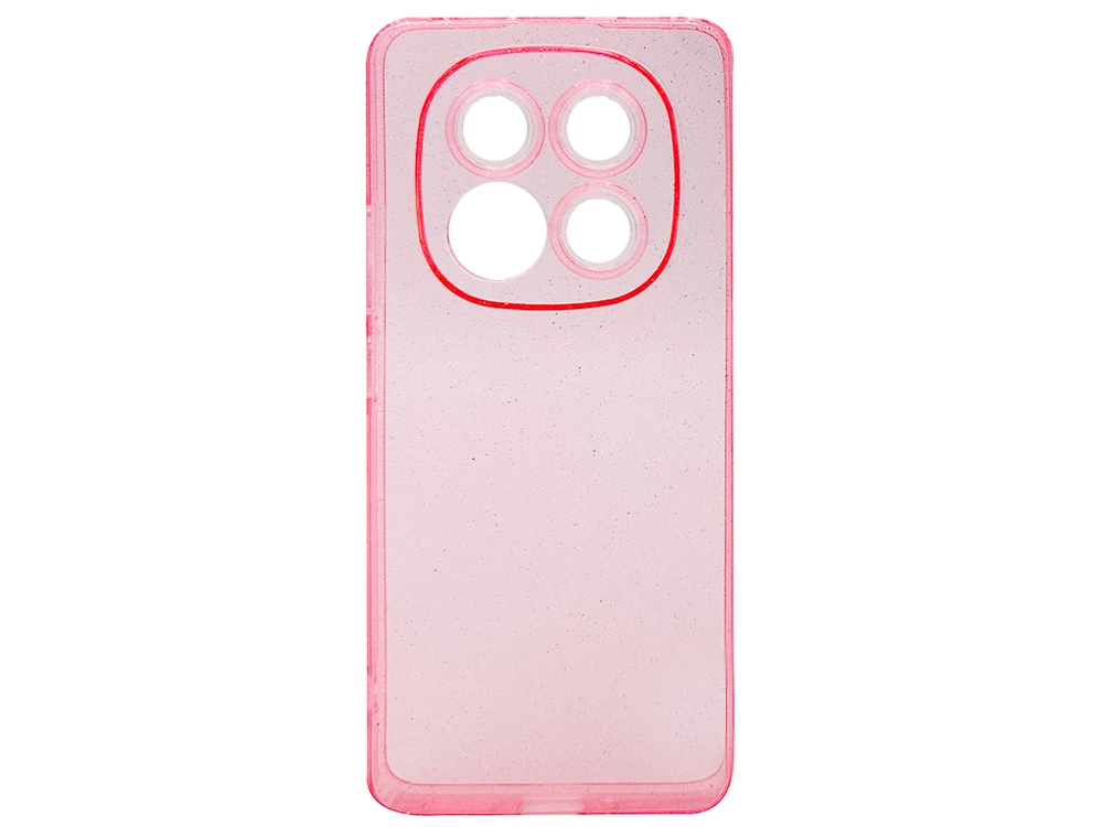 Накладка Shiny dust clear Redmi Note 14 Pro pink