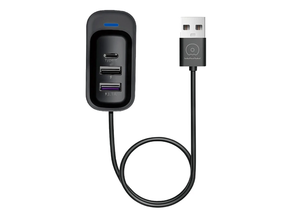 USB 3.0 HUB WUW C245 3in1 Type-C+USB3.0+USB2.0 black