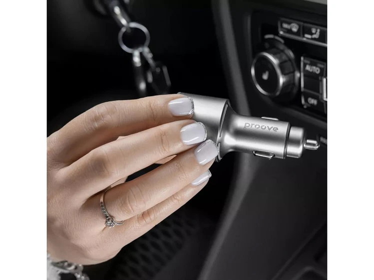 FM Modulator Proove Launcher Power Drive 1USB/1Type-C/AUX/30W silver