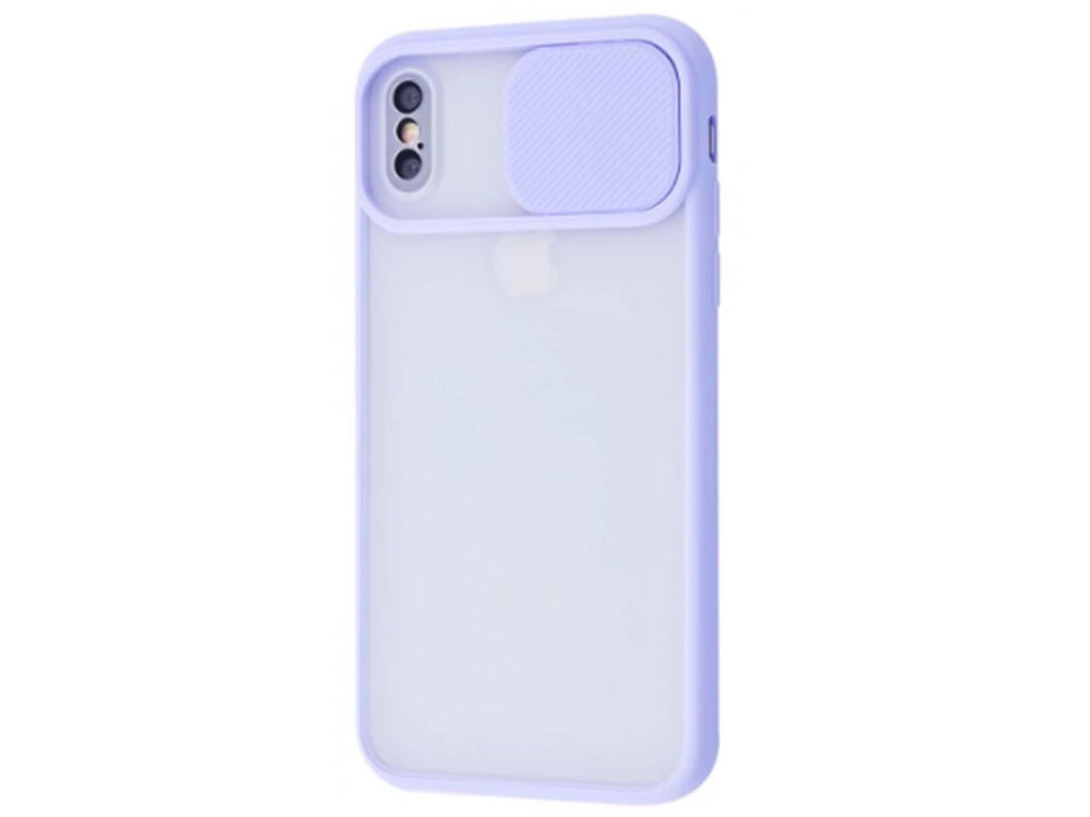 Matte case hide camera iPhone Xs Max light purple