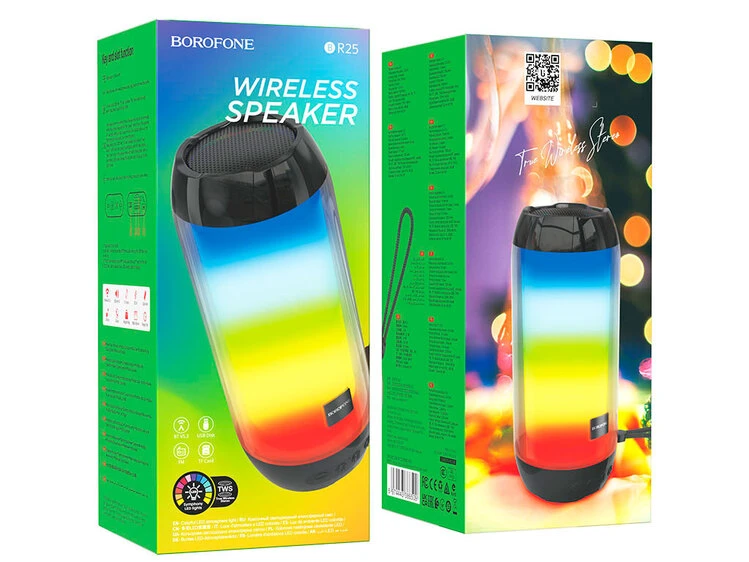 Bluetooth колонка BOROFONE BR25 colorful luminous black