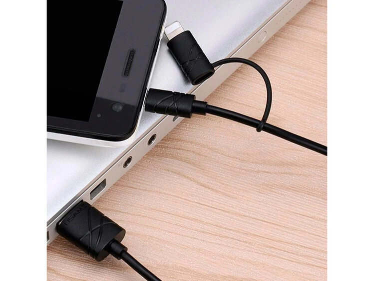 Кабель USB Portable 2in1 Lightning/Micro 1m