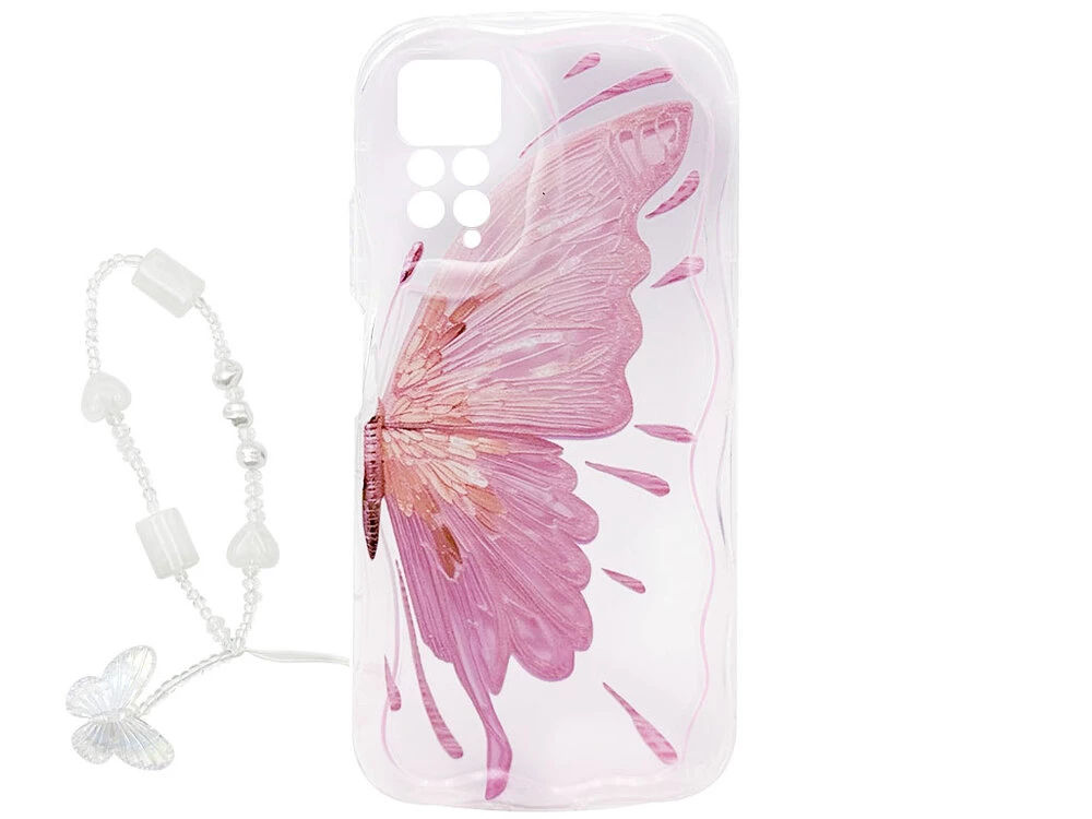 Силікон Beads Hand Strap Redmi Note 11 Pro/Note 11 Pro 5G/Note 12 Pro butterfly clear
