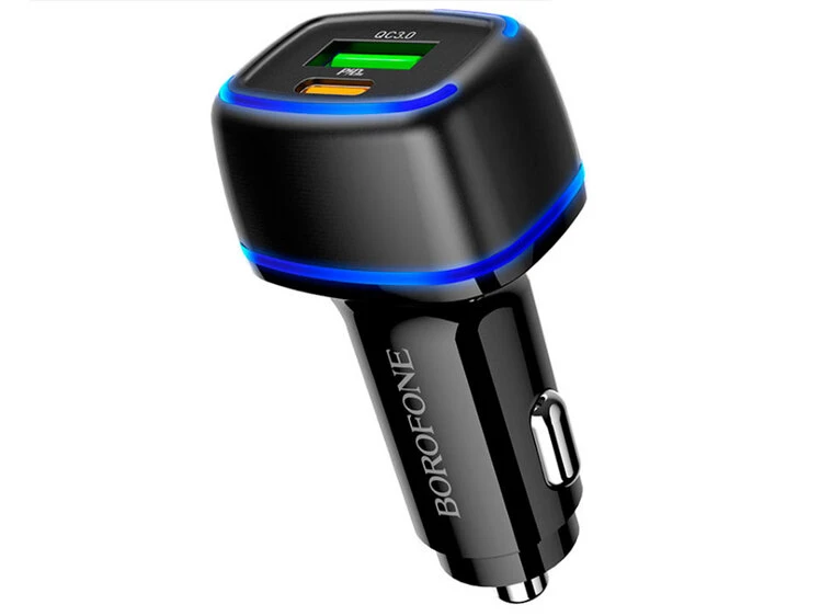 АЗП Borofone BZ14A 1Type-C/1USB/20W/QC3.0 + кабель Type-C to Type-C black