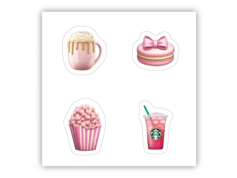 Набір 3D стікерів мікро Stix Pink Food Emojis