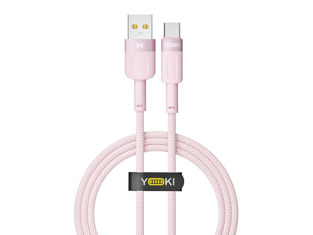 Кабель YOKI Style ST41 Type-C 3A (1.2m) pink