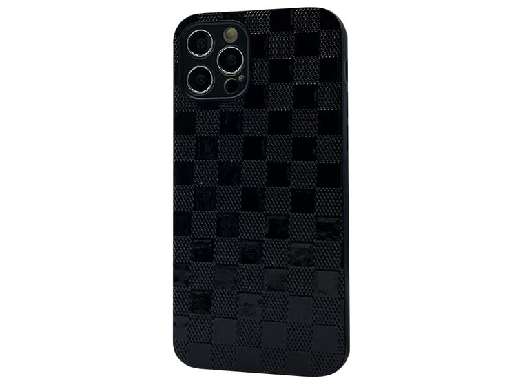 Накладка Leather Cube iPhone 12 Pro black