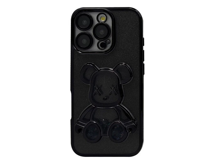 Чохол Glitter Shining Aqua Bear iPhone 16 Pro Max black