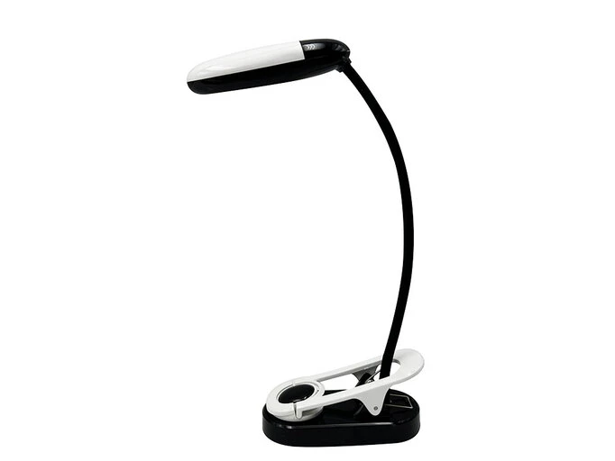 Светодиодная лампа-зажим Book Light черный/белый