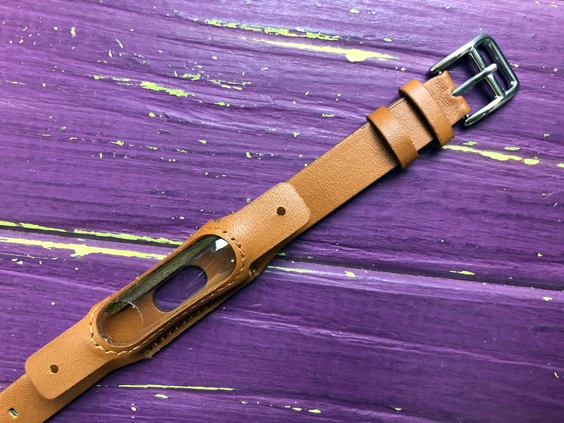 Ремінець шкіра Xiaomi Mi Band 2/3 brown