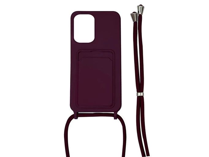 Кроссбоди ЧЕХОЛ ДЛЯ КАРТ Redmi 13C/Poco C65 марсала