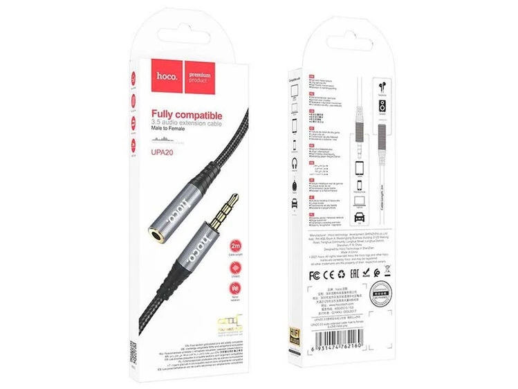 Кабель AUX Hoco UPA20 3.5 to 3.5 (1m) black