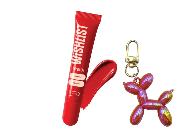 Lip Balm WISHLIST + брелок Baloon dog velvet coral