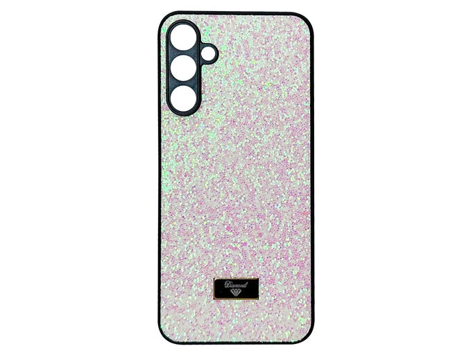 Накладка Level Shining Diamond Samsung A15/M15 white/pink