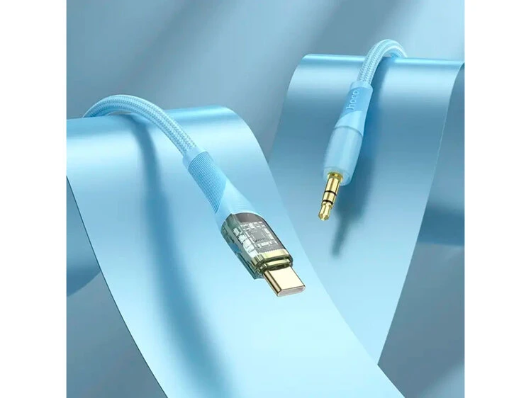 Кабель AUX Hoco UPA25 3.5 to Type-C (1m) blue