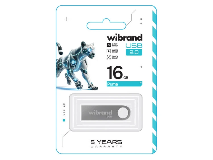 USB Flash 2.0 Wibrand Puma 16Gb silver