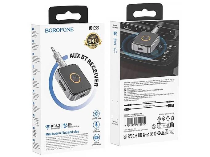 Адаптер AUX BOROFONE BC55 BT receiver black