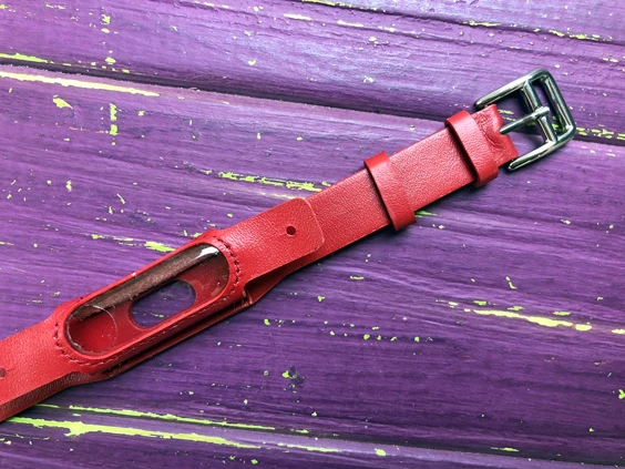Ремешок кожа Xiaomi Mi Band 2/3 red