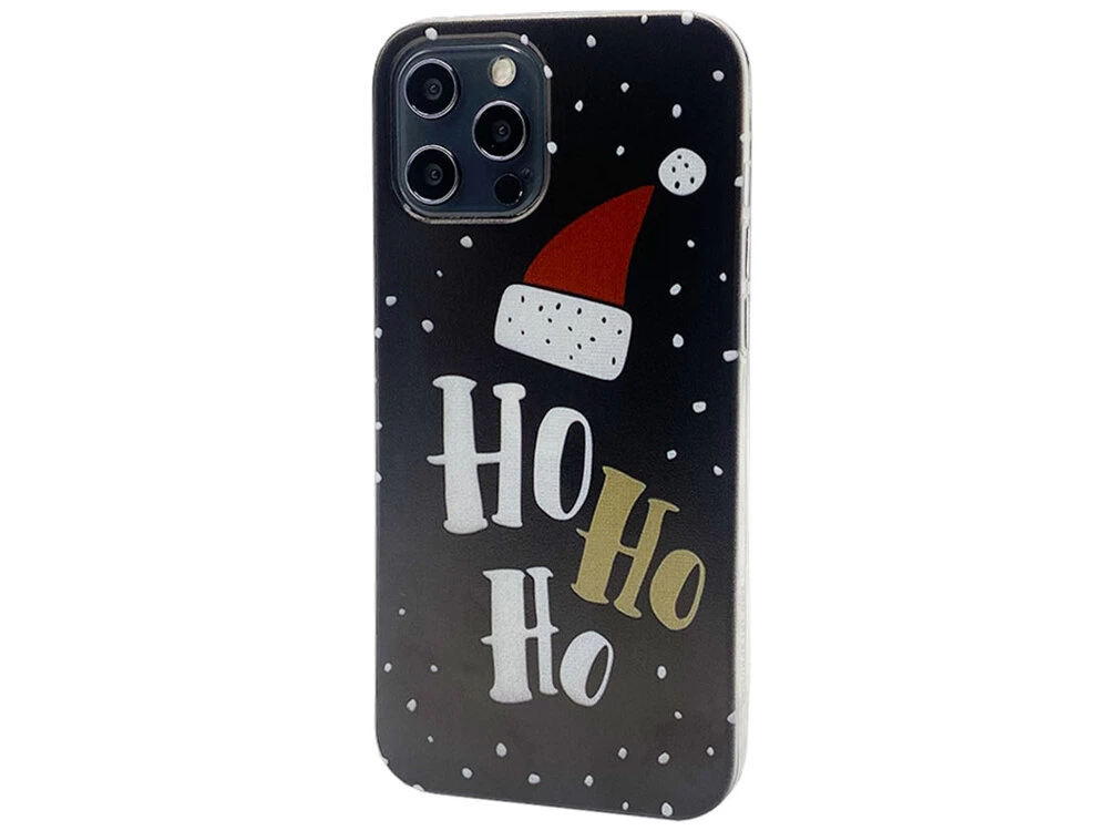 Накладка силікон Print iPhone 12 Pro Max Black ho ho ho
