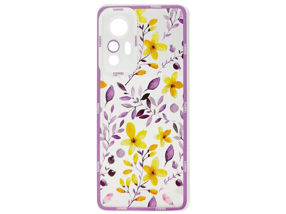 Накладка силікон+PC Frame Xiaomi 12 lite purple leaves