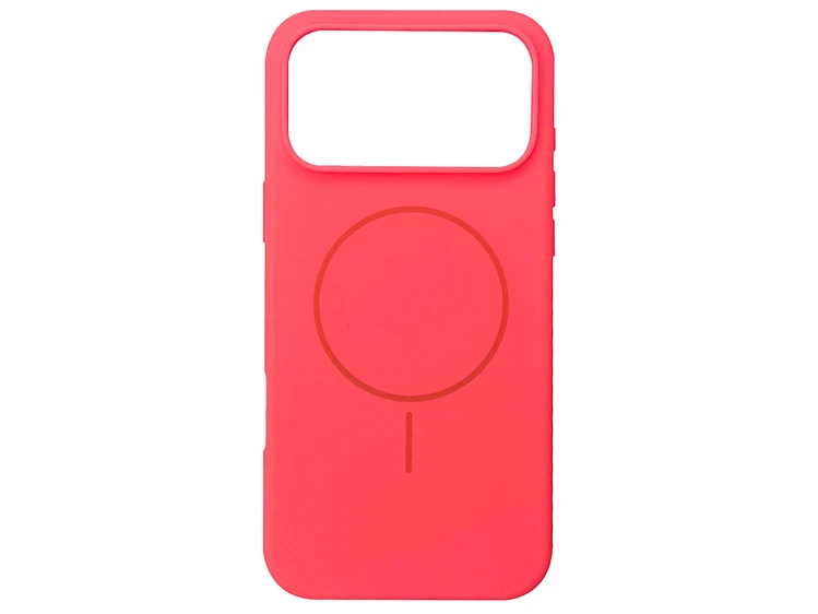 Case soft touch "NO LOGO" MagSafe низ iP 17 Pro Max (29) neon peach
