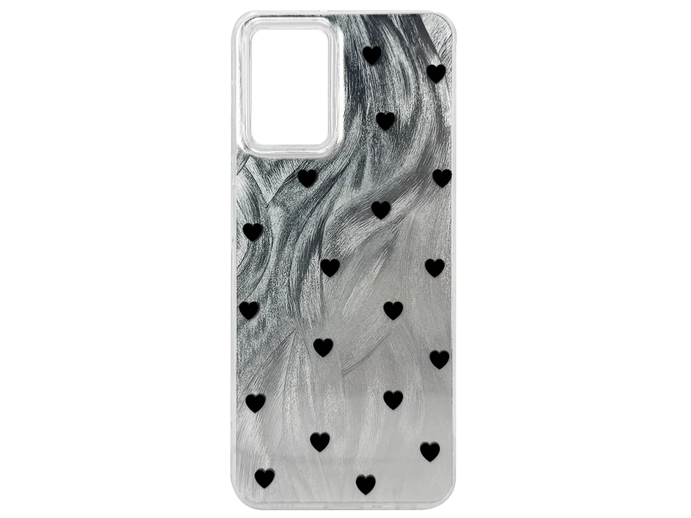 Накладка Paint Stroke Hearts Samsung A51 silver
