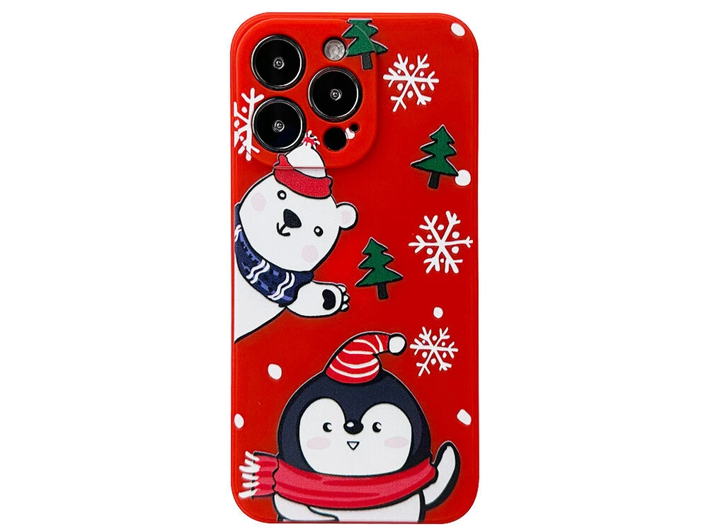 Силікон iPhone 13 Pro Red bear and penguin