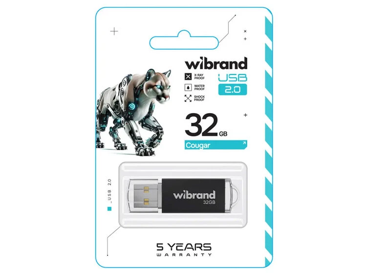 USB Flash 2.0 Wibrand Cougar 32Gb black