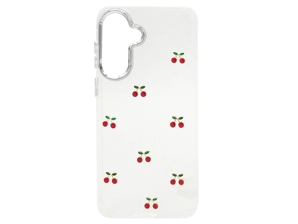 Накладка Золотий Пил 3D Metal Frame Samsung A56 cherry clear