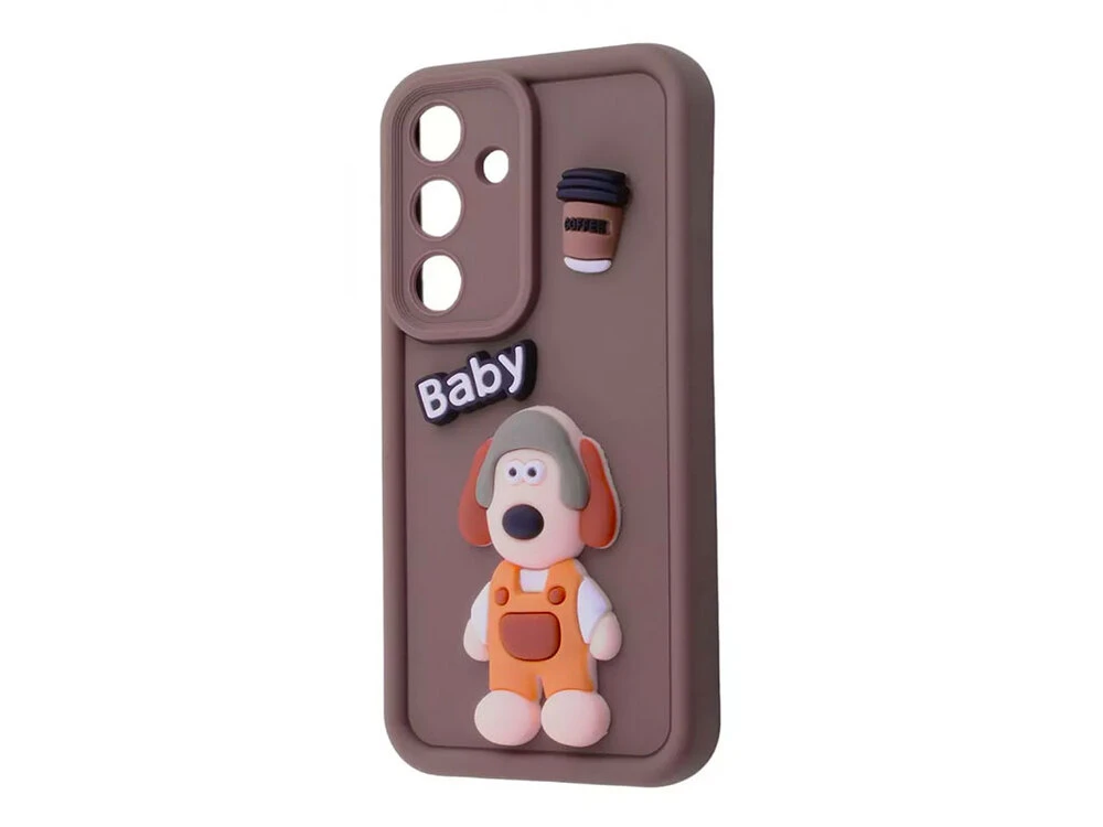 TPU 3D Toys Dog Camera Samsung S24 brown