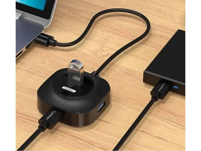 USB 2.0 HUB Earldom ET-HUB06 4 в 1 USB/Micro USB (0.5м) черный