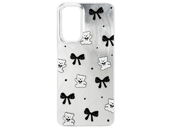 Накладка Paint Stroke Teddy Bears and Bows Samsung A35 silver