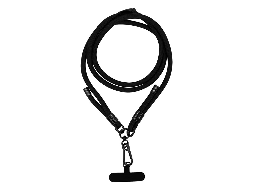 Ремінець-шнурок для телефону з карабіном (1.5m) black