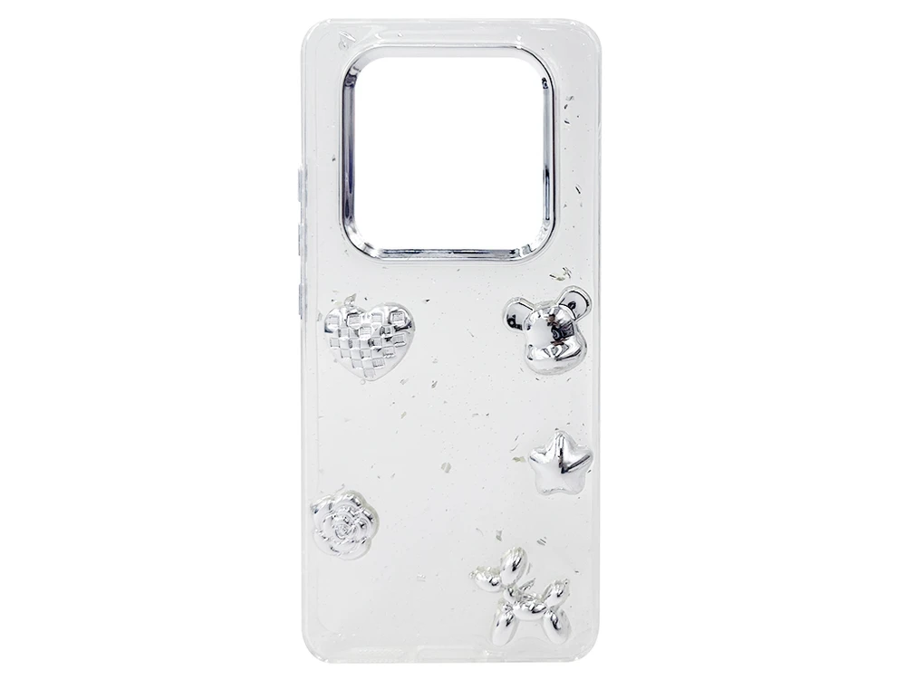 Накладка Золотий Пил 3D Metal Frame Redmi Note 14 Pro 4G mix clear