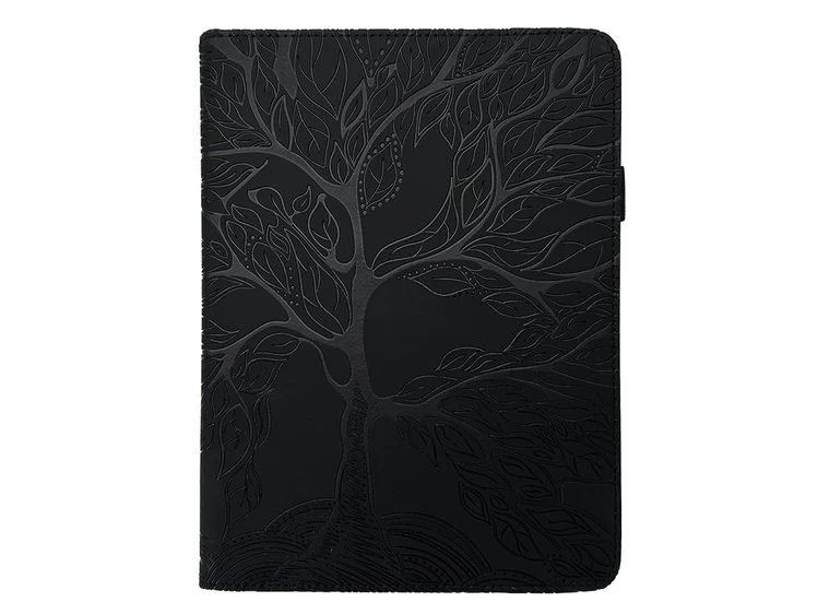 Book Leather embossed tree of Life iPad 10.9" (2022-24)/11" (A16) 2025 black