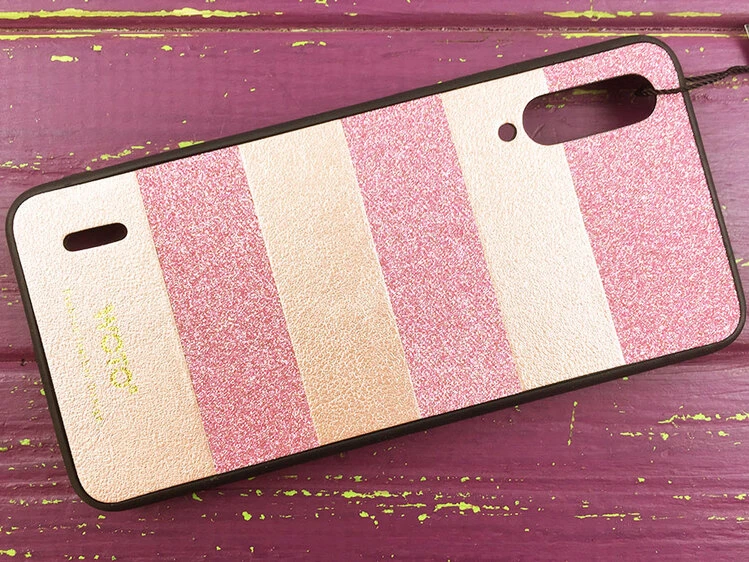 Накладка Кожа SIBLING glitter Mi A3/CC9e Pink