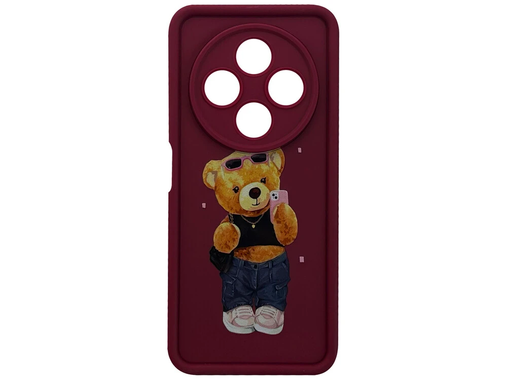 TPU Bear Camera Redmi 14C/A4/Poco C75 marsala