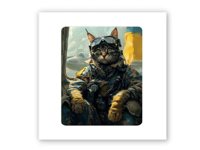 3D стикер Stix военный кот