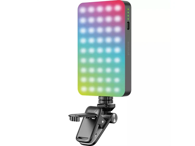 Портативне відеосвітло Proove Glowbox з затискачем для фіксації 3000mAh 6W black